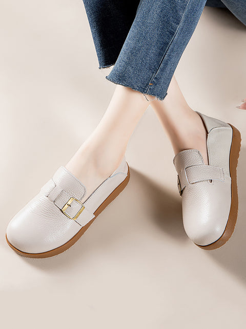 Women Casual Soft Genuine Leather Flat Shoes