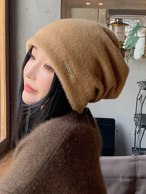 Women Winter Warm Plush Knit Soft Hat