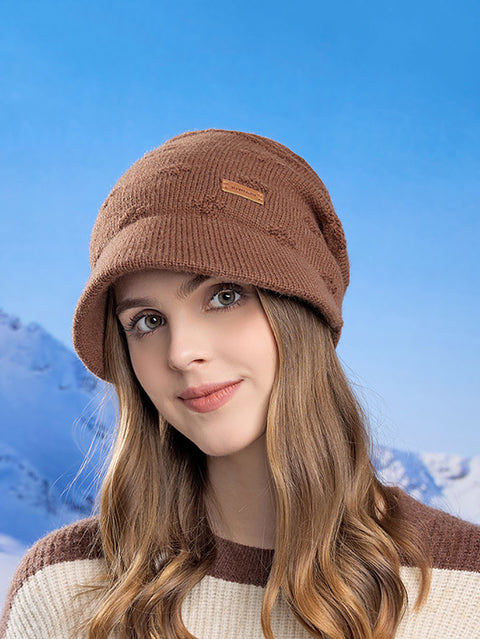 Women Winter Warm Knit Solid Hat