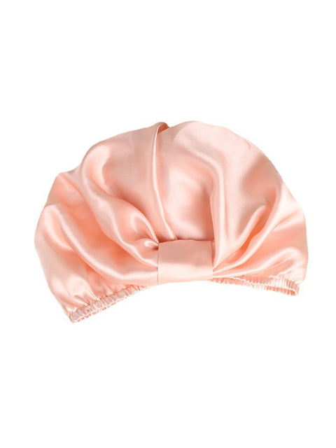 Women Elegant Solid Knot Silk Shower Cap Nightcap