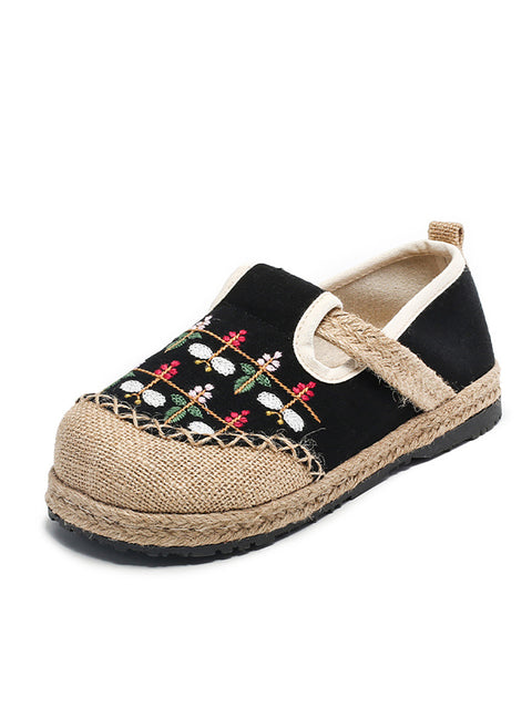 Women Spring Cotton Linen Embroidery Shoes