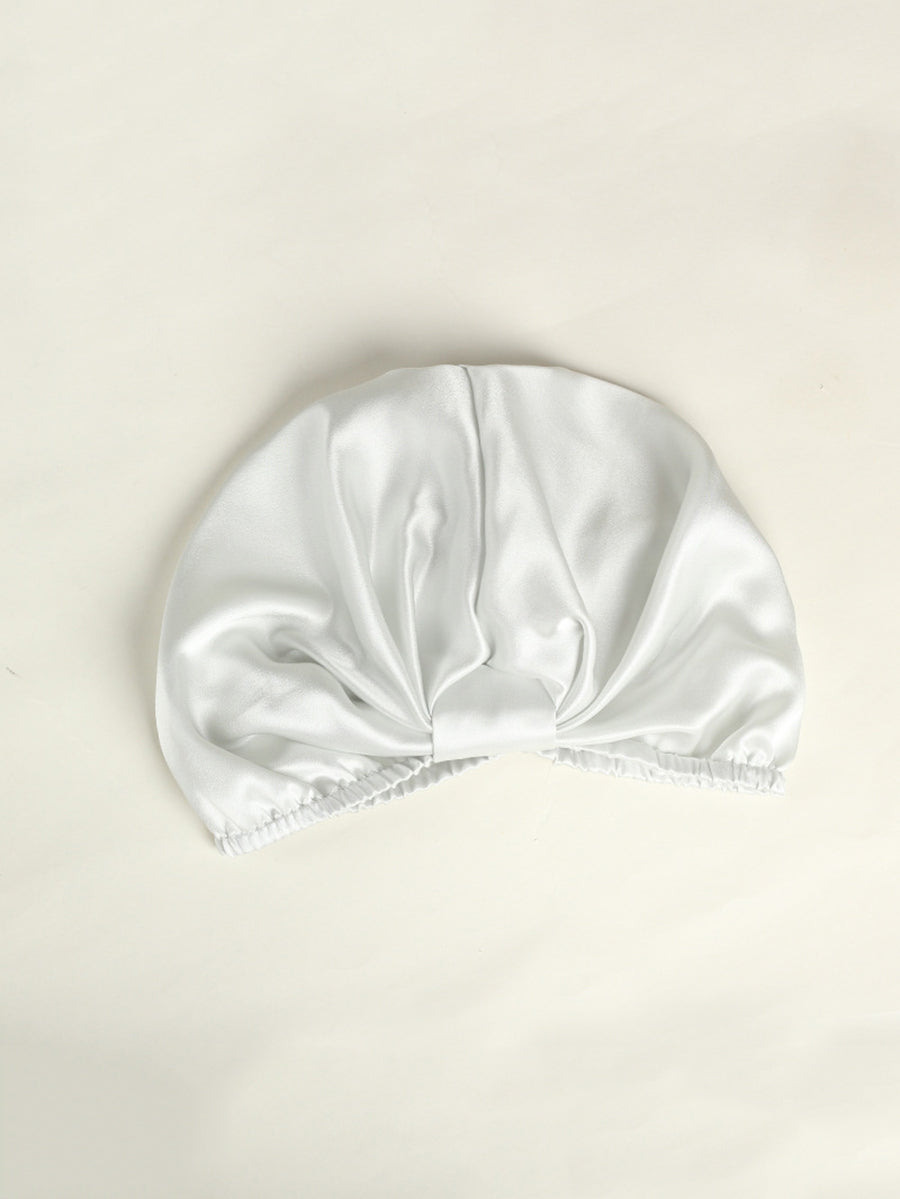 Women Elegant Solid Knot Silk Shower Cap Nightcap