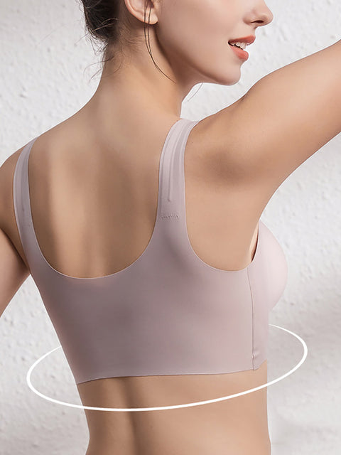 Women Casual Seamless Solid Fixed Cup Bra