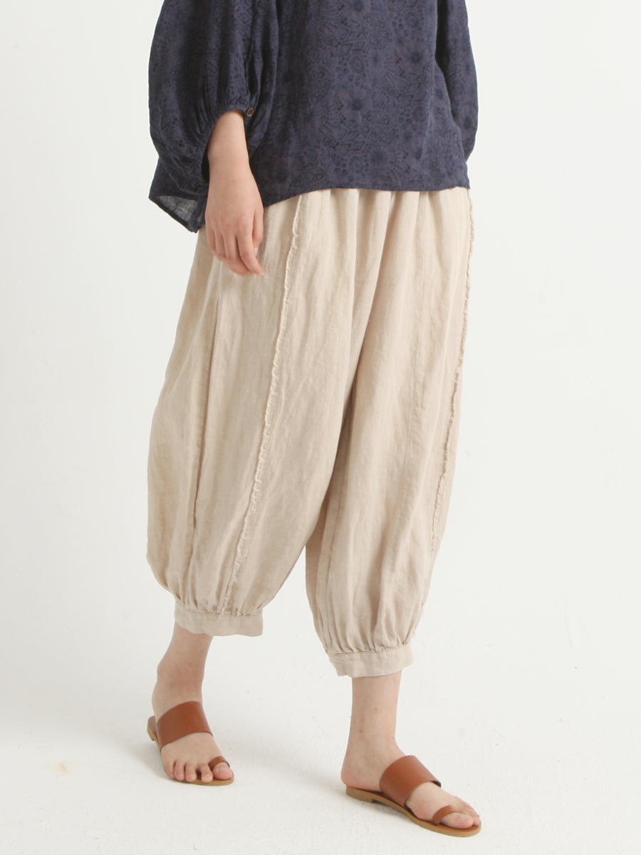 Plus Size Linen Casual Women Loose Harem Pants