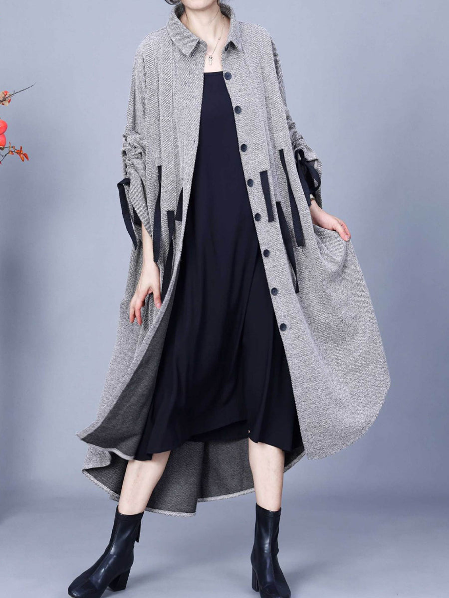 Women Spring Fashion Irregular Hem Shirt Coat