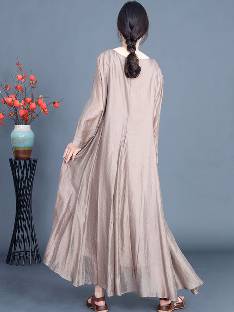 Women Spring Artsy Solid Irregular Hem Dress