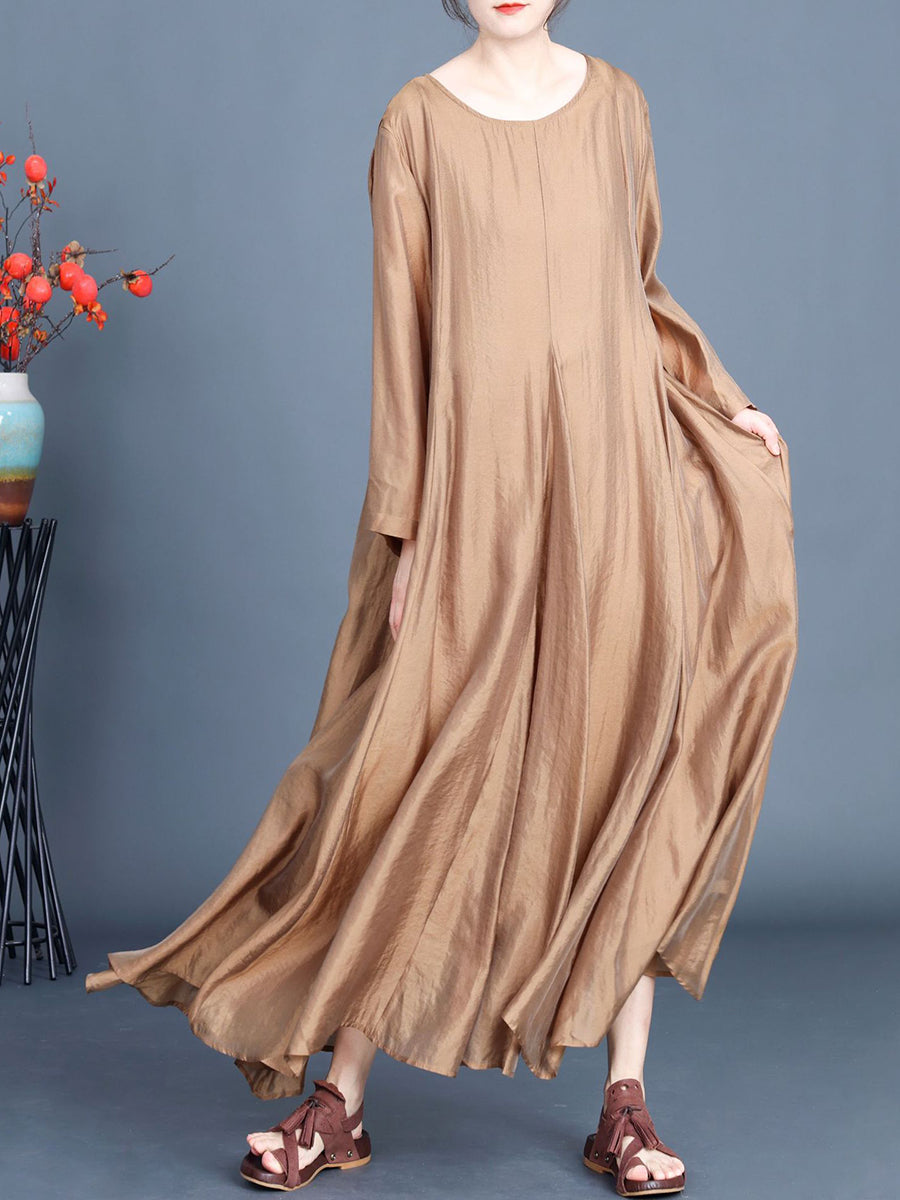 Women Spring Artsy Solid Irregular Hem Dress