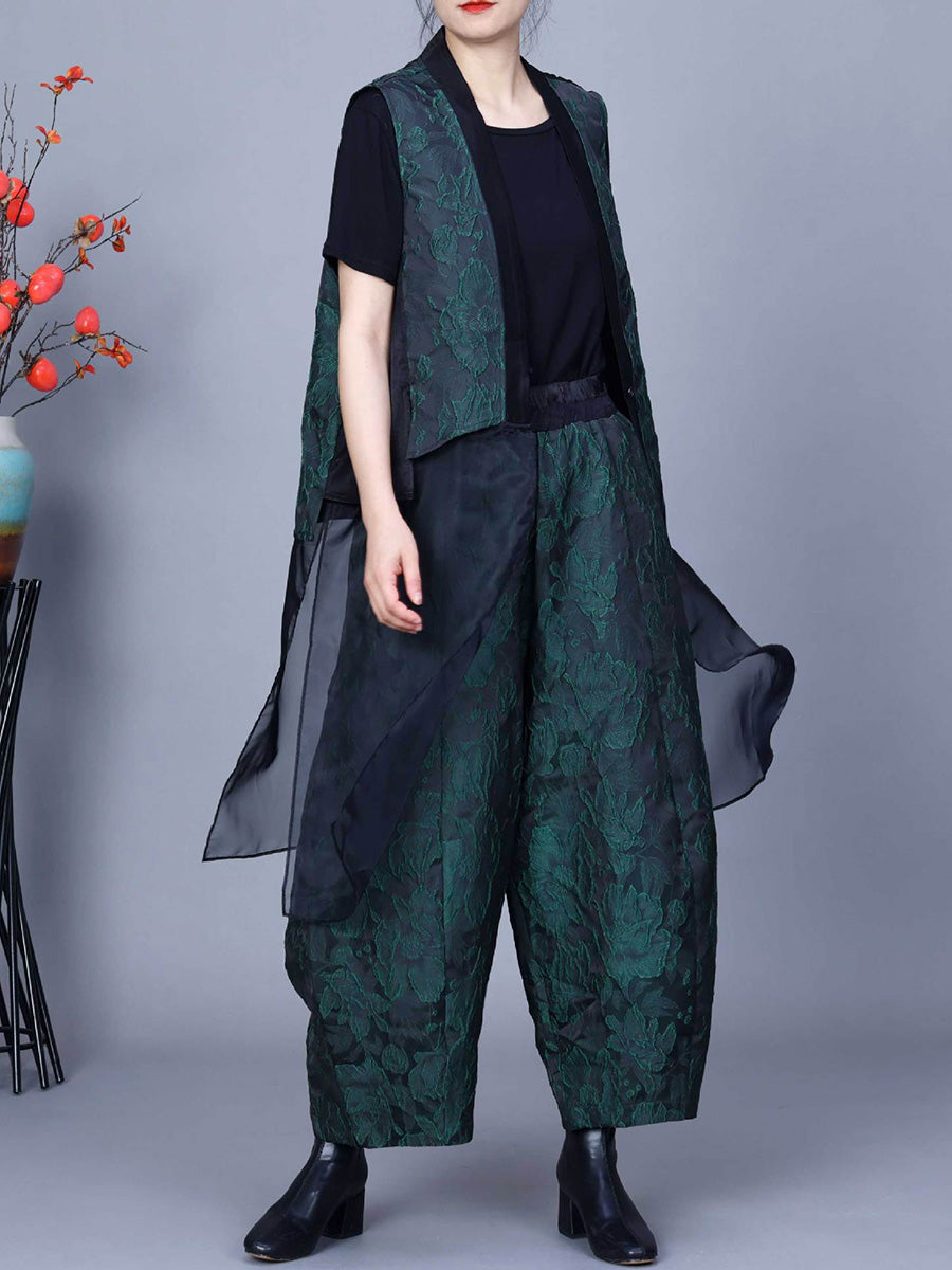 Women Vintage Flower Print Spring Loose Harem Pants