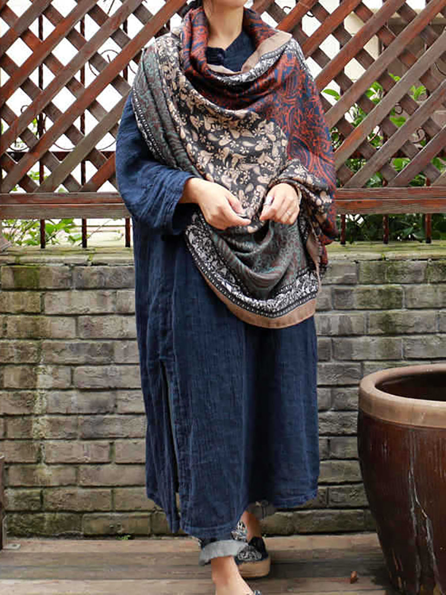 Women Vintage Ethnic Spliced Shawl Scarf