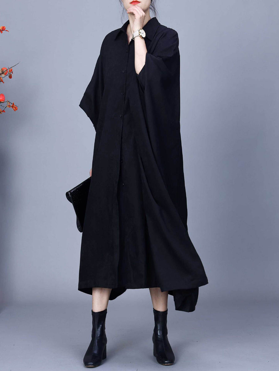 Women Autumn Casual Batwing Sleeve Loose Shirt Coat