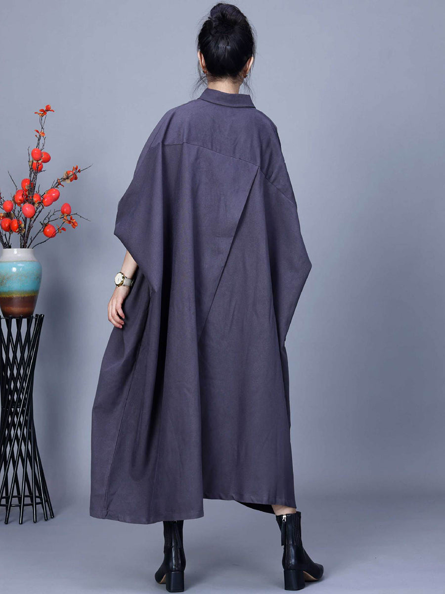 Women Autumn Casual Batwing Sleeve Loose Shirt Coat