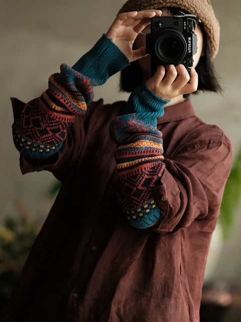 Ethnic Winter Warm Knit Oversleeve