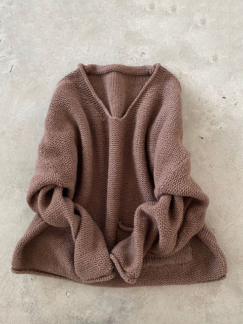 Women Autumn Pure Color O-Neck Knit Sweater