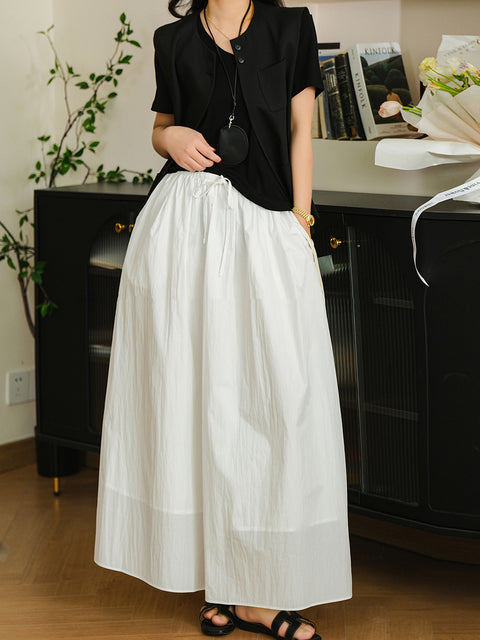 Women Summer Casual Dual-side Cotton Skirt