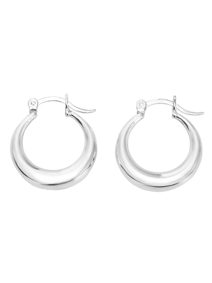 Women Casual Sliver Round Circle Earrings