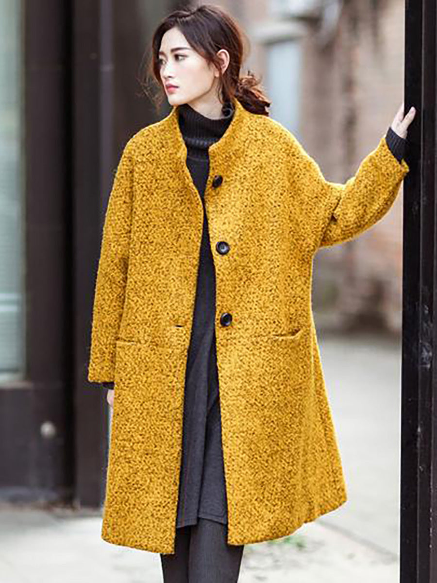 Plus Size Winter Women Casual Loose Woolen Coat