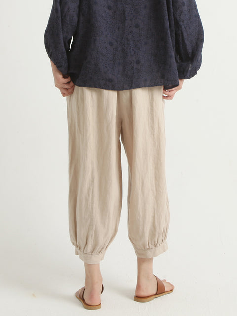 Plus Size Linen Casual Women Loose Harem Pants