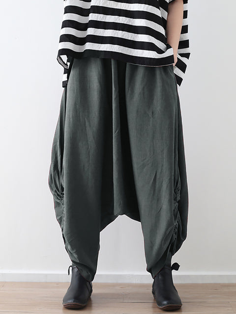 Women Spring Casual Solid Ankle Length Pants