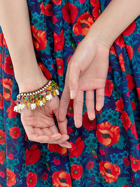 Women Bohemia Elephant Woven Turquoise Bracelet